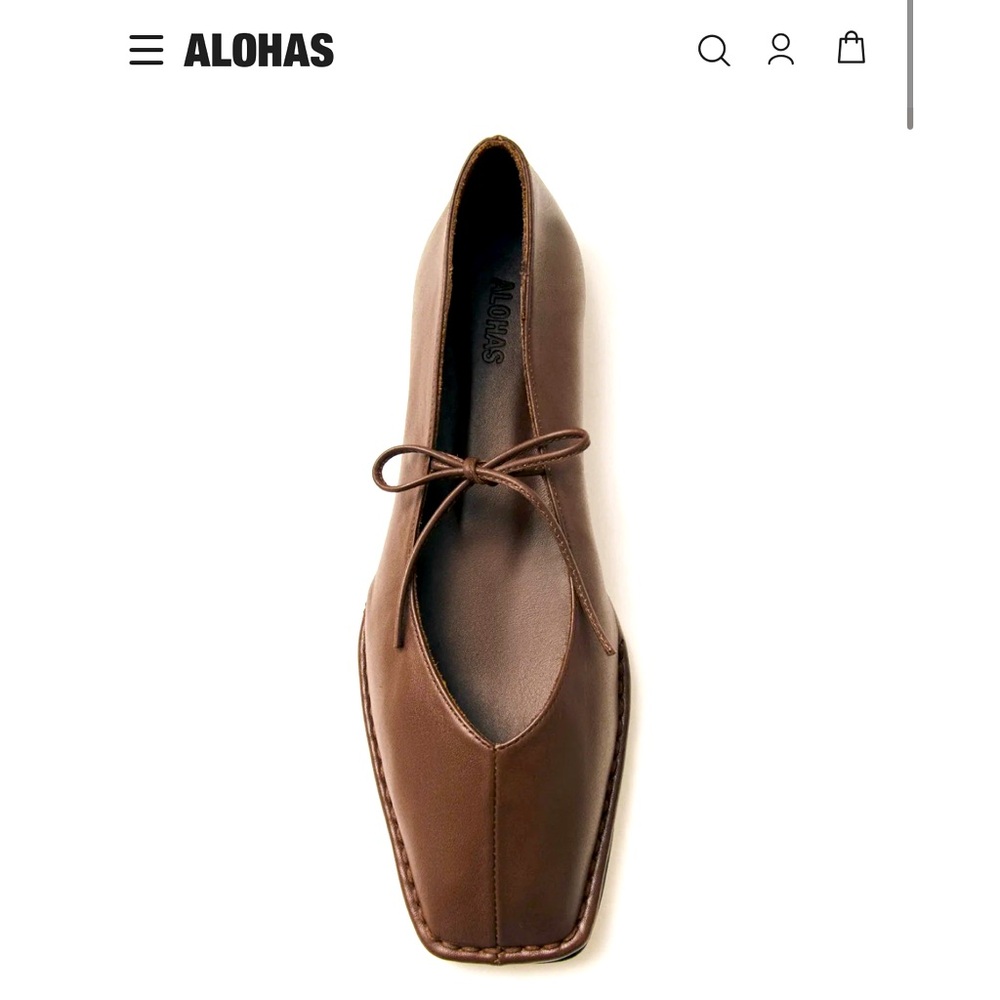 ALOHAS Sway Chestnut Brown Ballet Flats, size 6 NWT